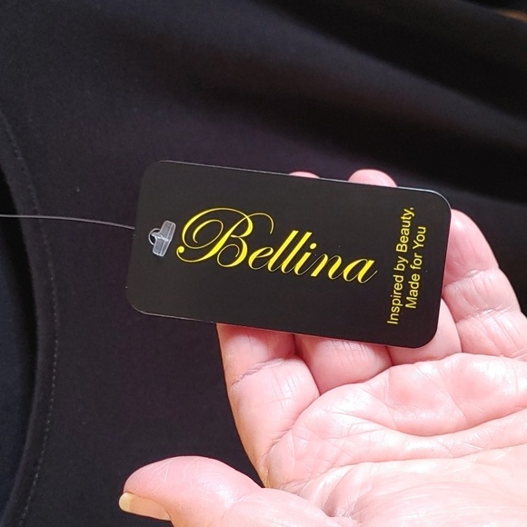 NWT Women's Black Long Sleeve Crew Neck Top with Hi-Lo Hem - Picture 2 of 7